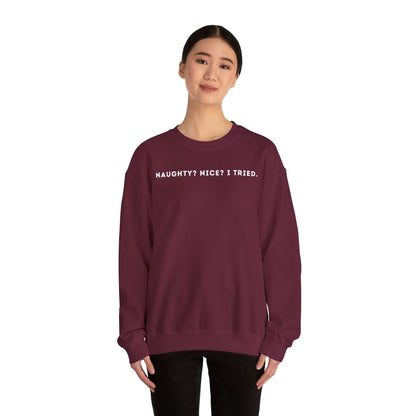 Naughty Nice I Tried Sweatshirt - Outloud Apparel Co